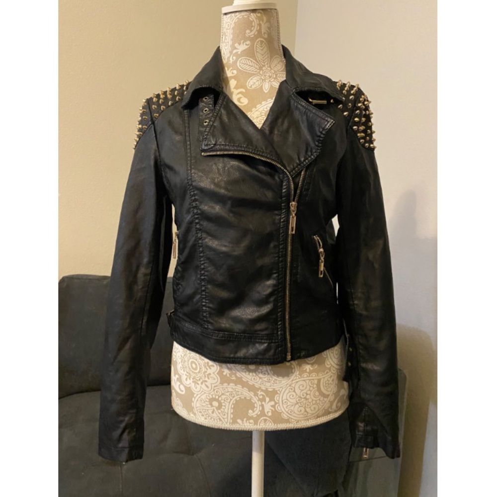 Leather studded jacket